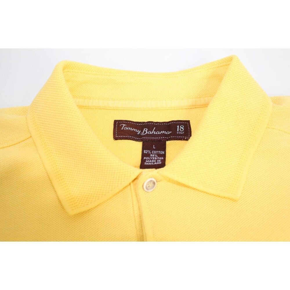 Tommy Bahama Polo 18 Golf Men's L Yellow Casual Relaxed Fit Sporty Short Sleeve - Picture 5 of 14